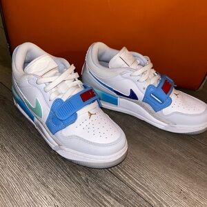 Nike Kids White and Blue Sneakers